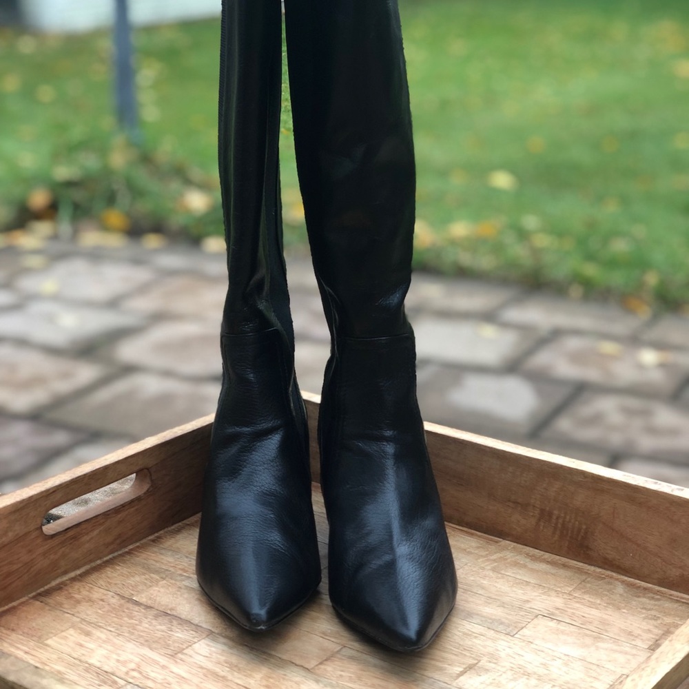 Adrienne Vittadini Leather Boots, Kitten Heel